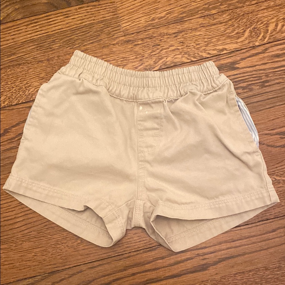 Tan Elastic Waist Shorts